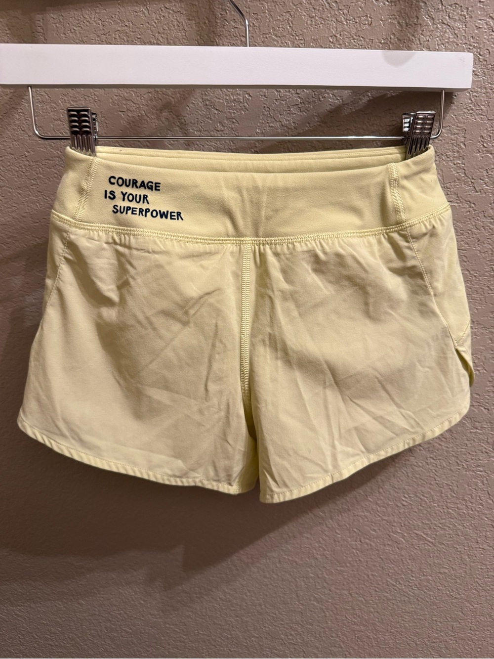 Athleta Girl Yellow Athletic Shorts - Courage Is Your Superpower